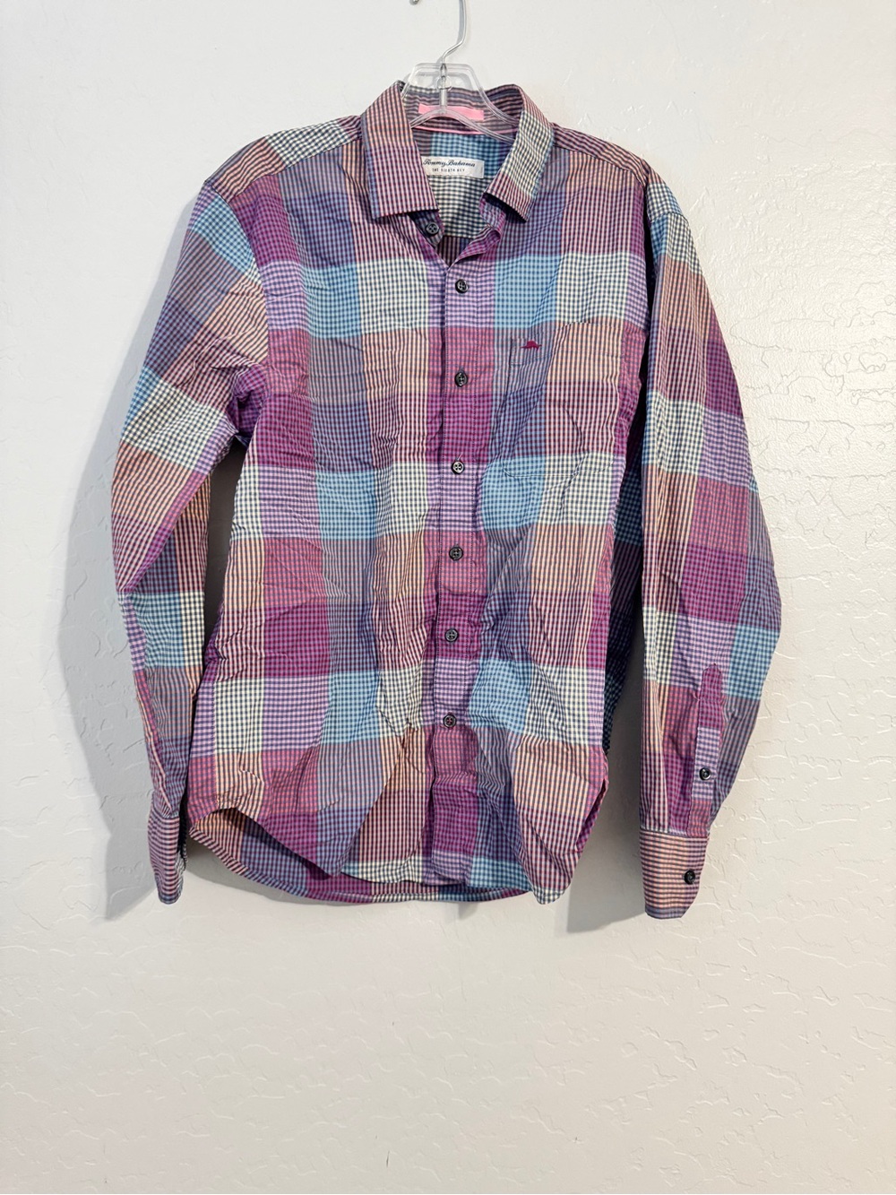 Tommy Bahama Siesta Key Men's Cotton Woven Plaid Button-Up Spread Collar LS M